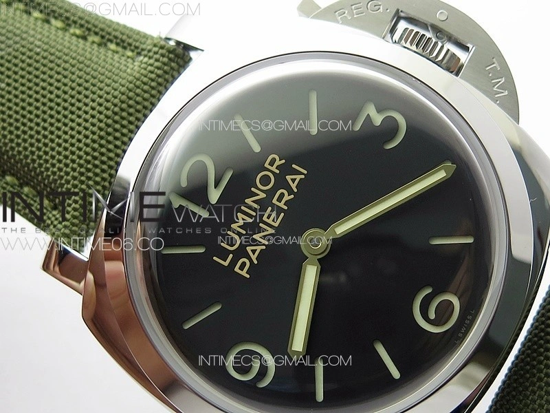 PAM606 Q "Hong Kong" HWF Black Dial on Green Nylon Strap P.3000 Super Clone
